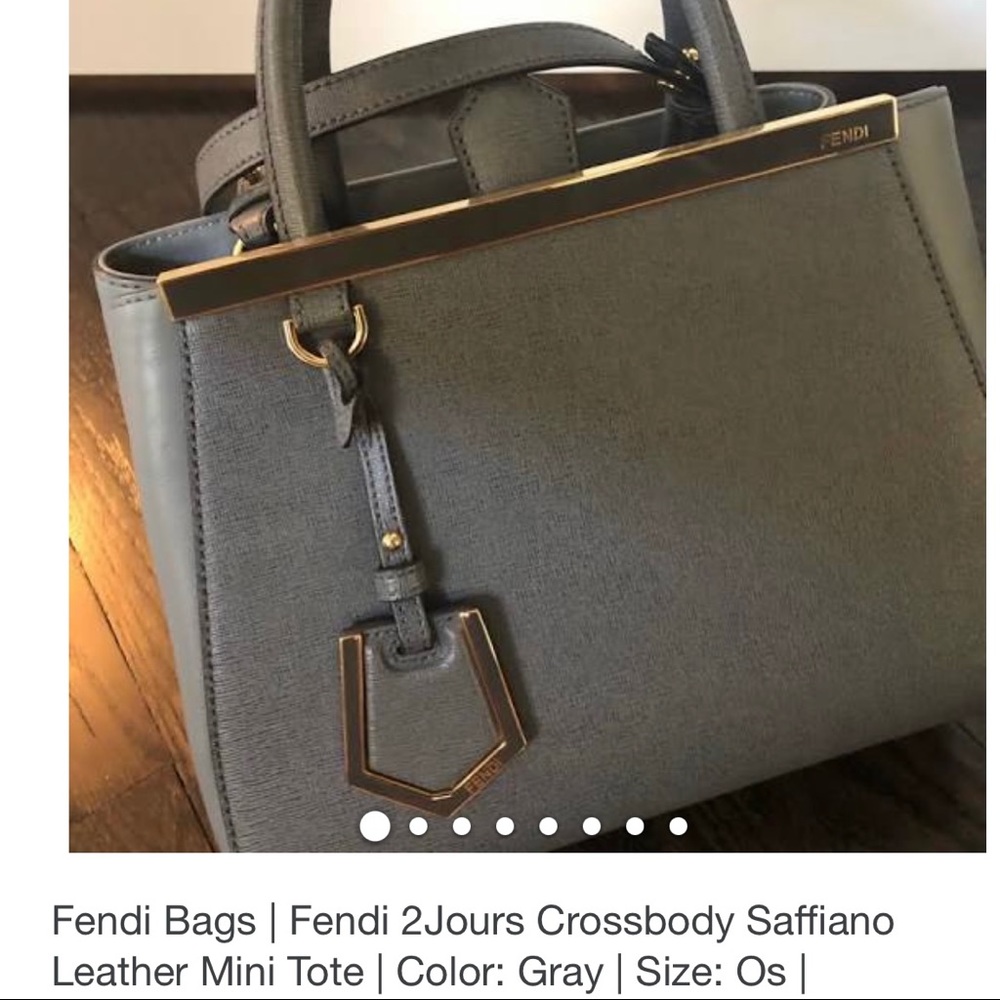 New no tags Fendi gray leather bag - Picture 12 of 15